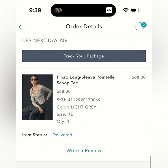 Anthropologie Pilcro Long-Sleeve Pointelle Scoop Tree - XL - Picture 5 of 9